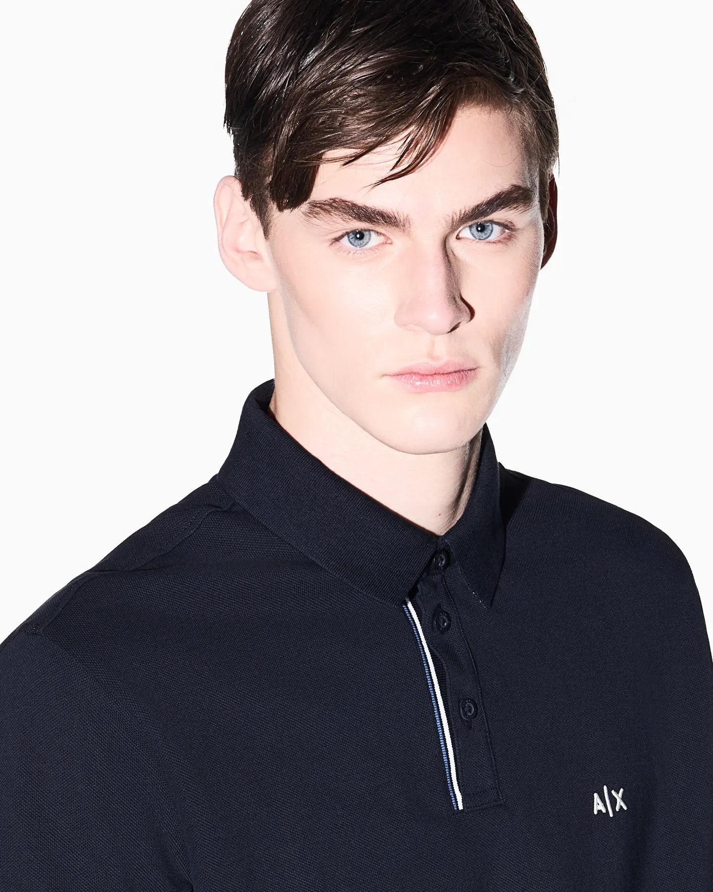 ARMANI XM002067 AF10366 PIQUE POLO SHIRT DEEP NAVY UB101