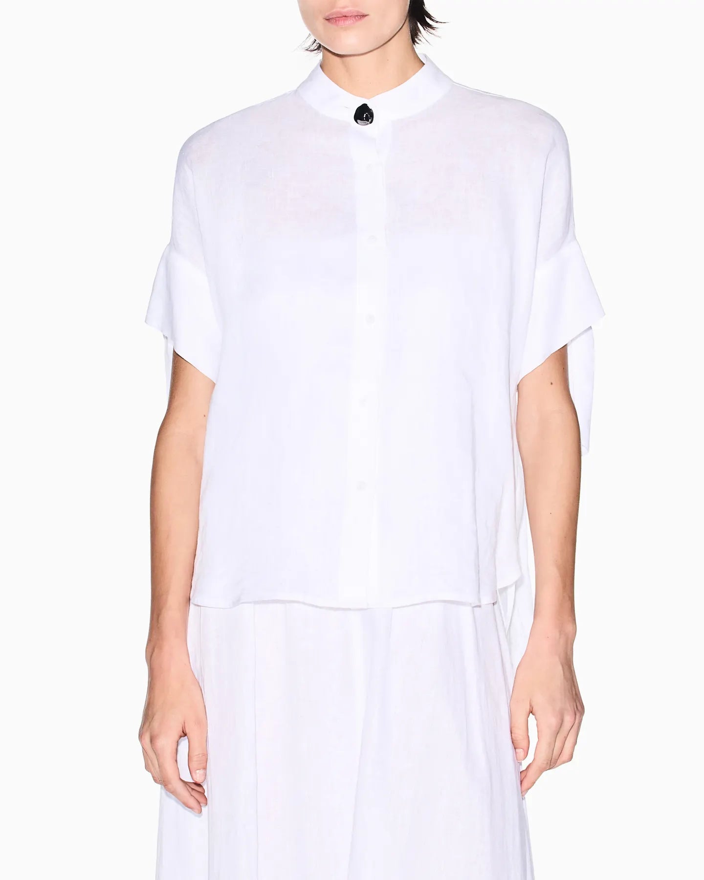 ARMANI XW001990 AF21532 LEINEN HEMD WEISS