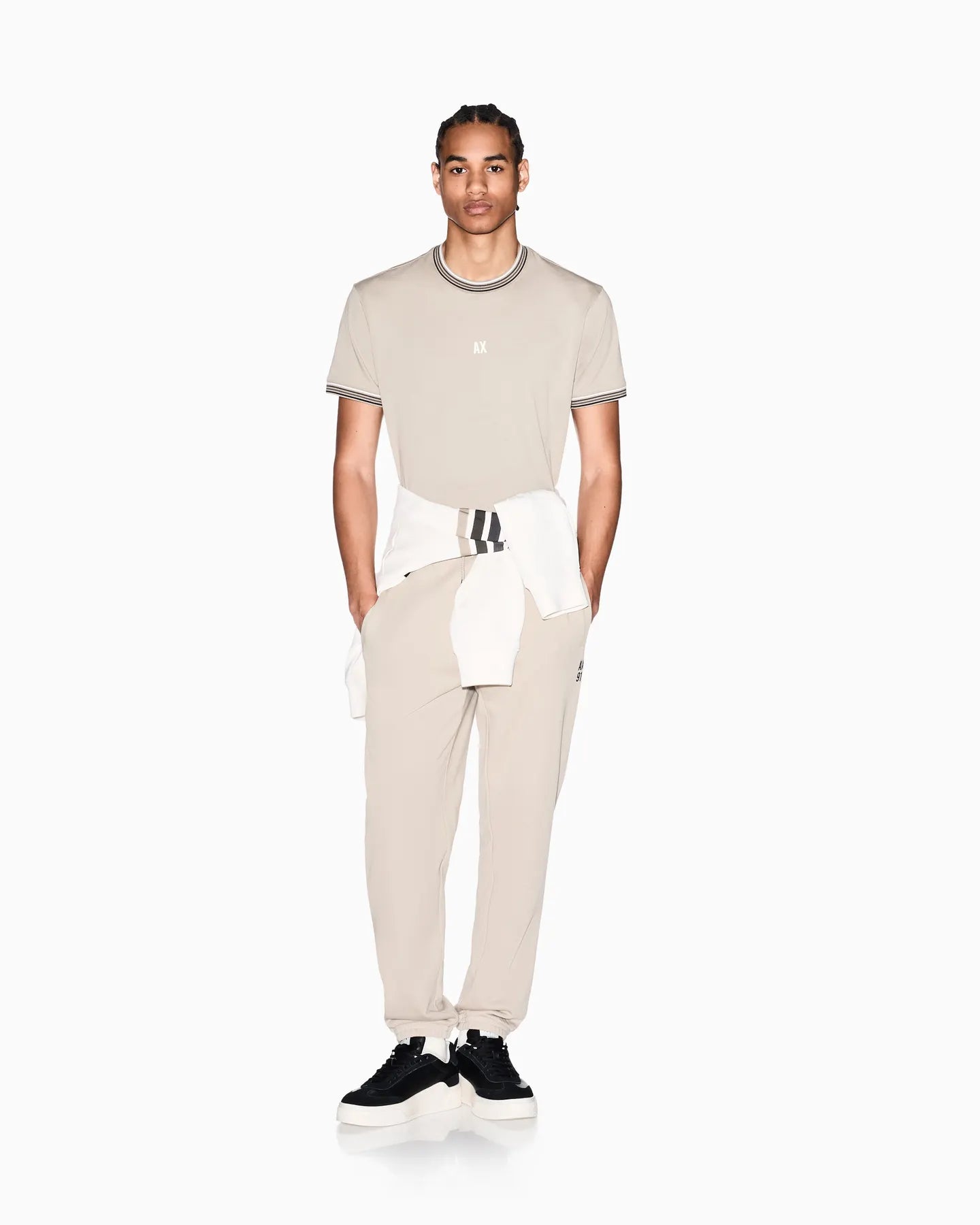 ARMANI XM002451 AF10356 HERREN T-SHIRT KHAKI U6229