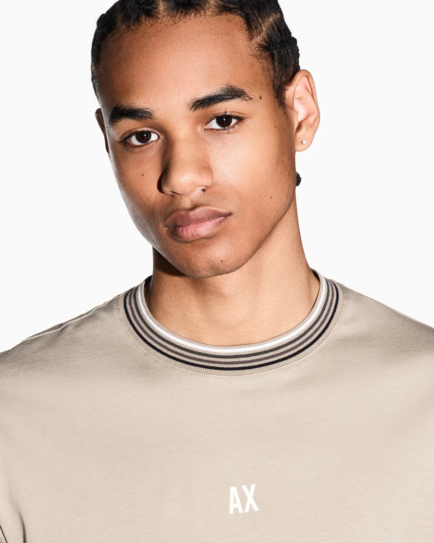 ARMANI XM002451 AF10356 HERREN T-SHIRT KHAKI U6229
