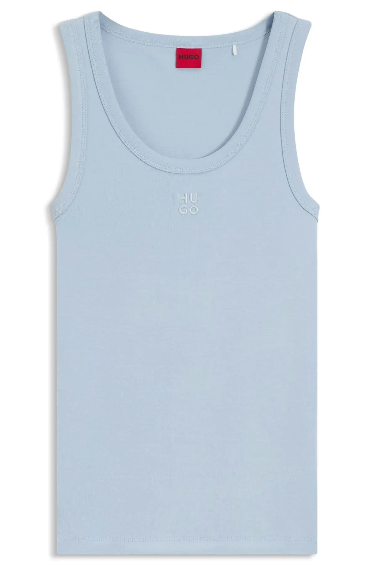 HUGO 50514489 Datamia Tanktop mit fein gerippter Struktur Open Blue