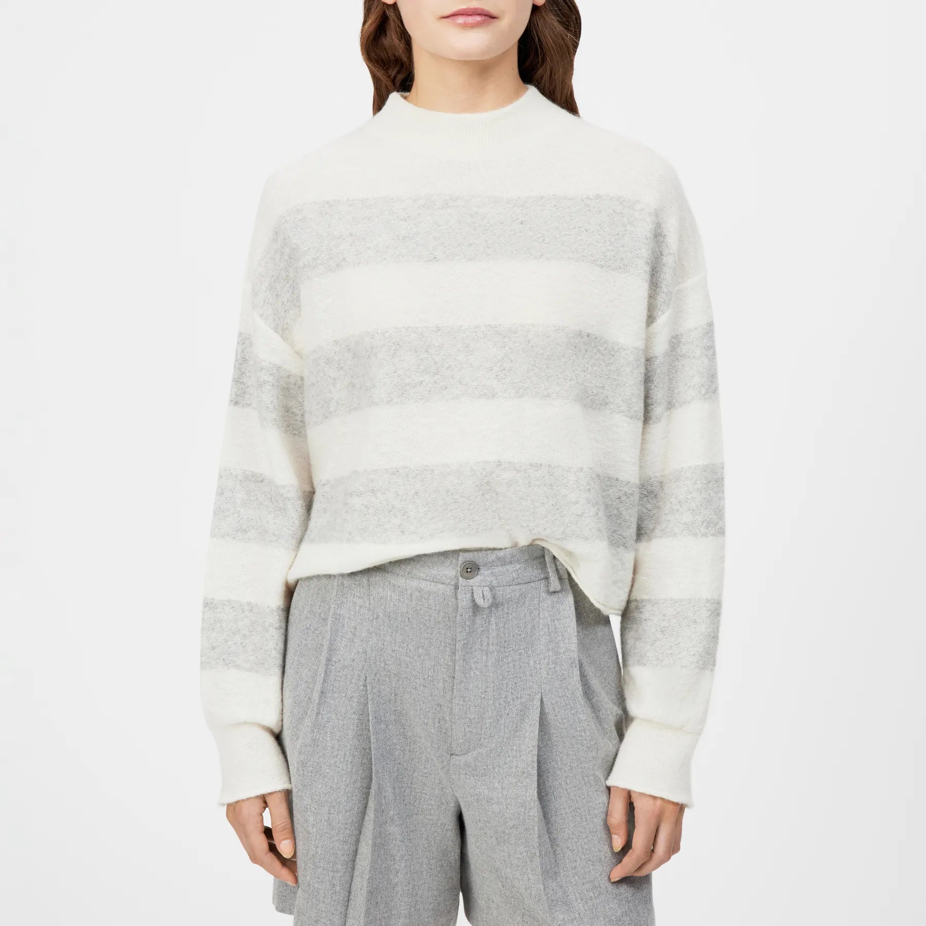 DRYKORN 424051 MATHISA 10 ALPAKA PULLOVER MIT STREIFEN ECRU 1902