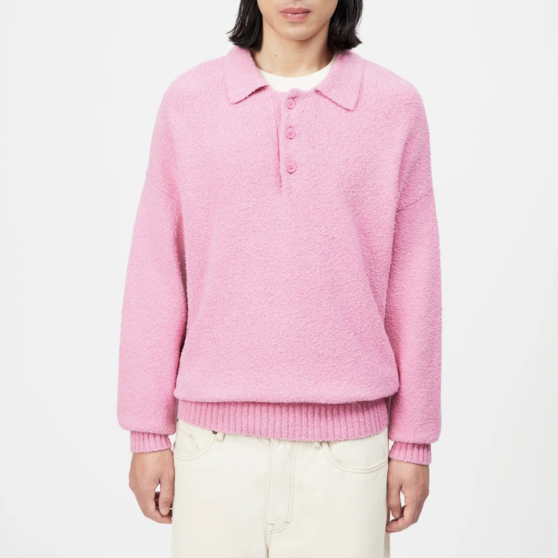 DRYKORN 422002 BEKKET 10 STRICK POLOSHIRT BOUCLE ROSA 5704