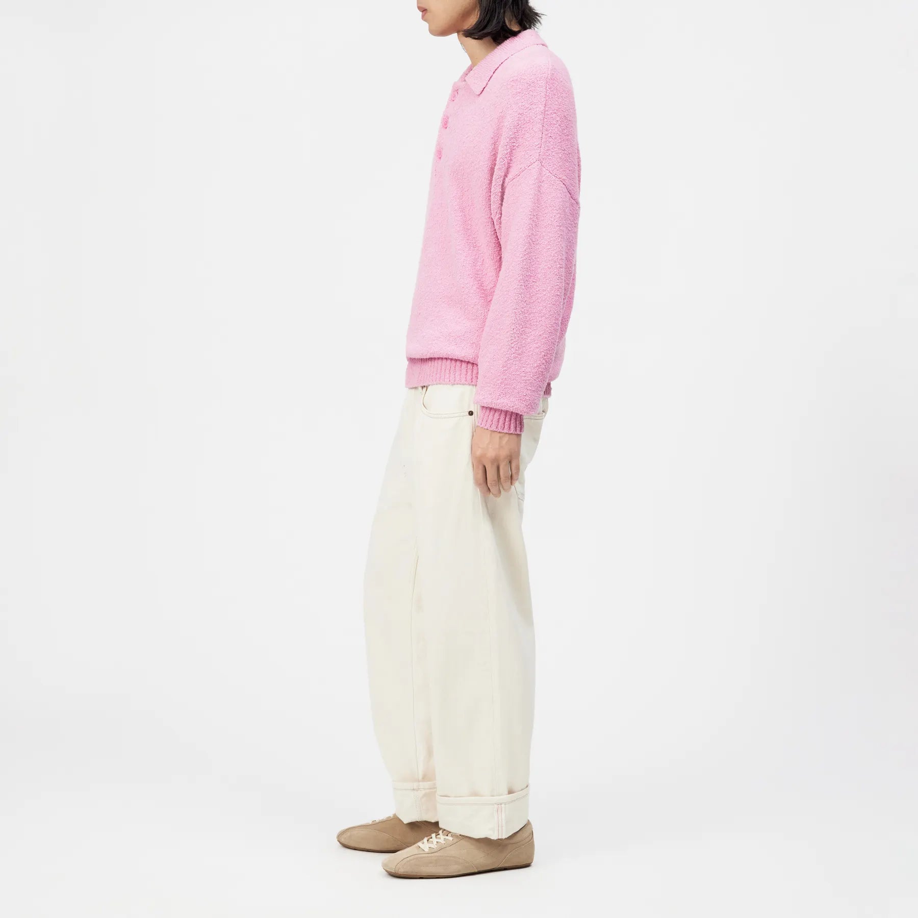 DRYKORN 422002 BEKKET 10 STRICK POLOSHIRT BOUCLE ROSA 5704