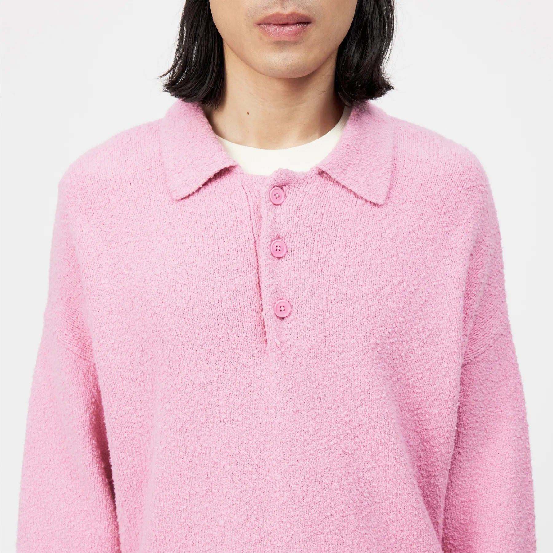 DRYKORN 422002 BEKKET 10 STRICK POLOSHIRT BOUCLE ROSA 5704