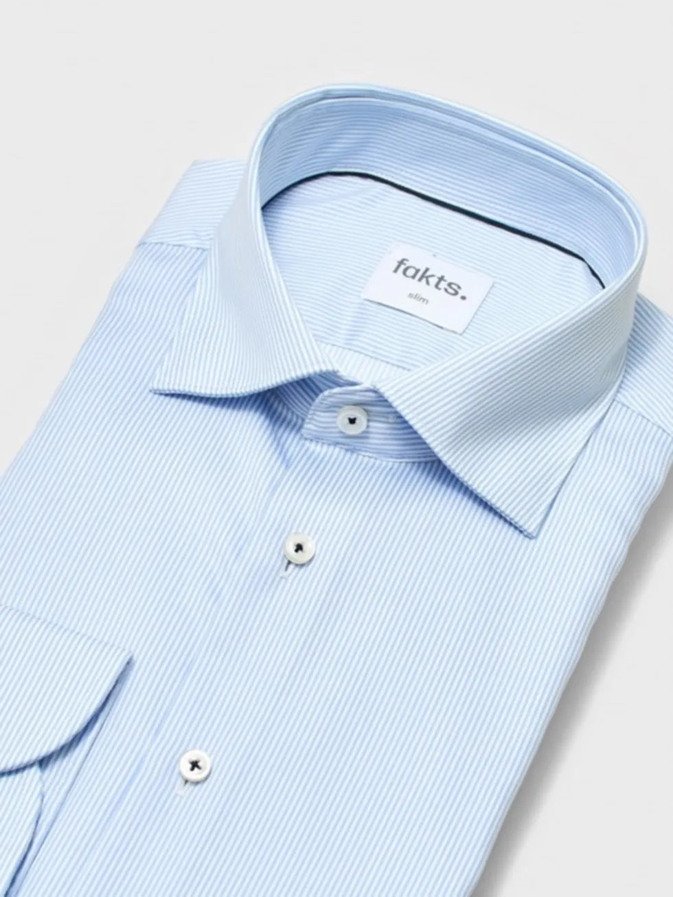 fakts 9041 Shirt Slim Fit Busy Hemd blue light stripes
