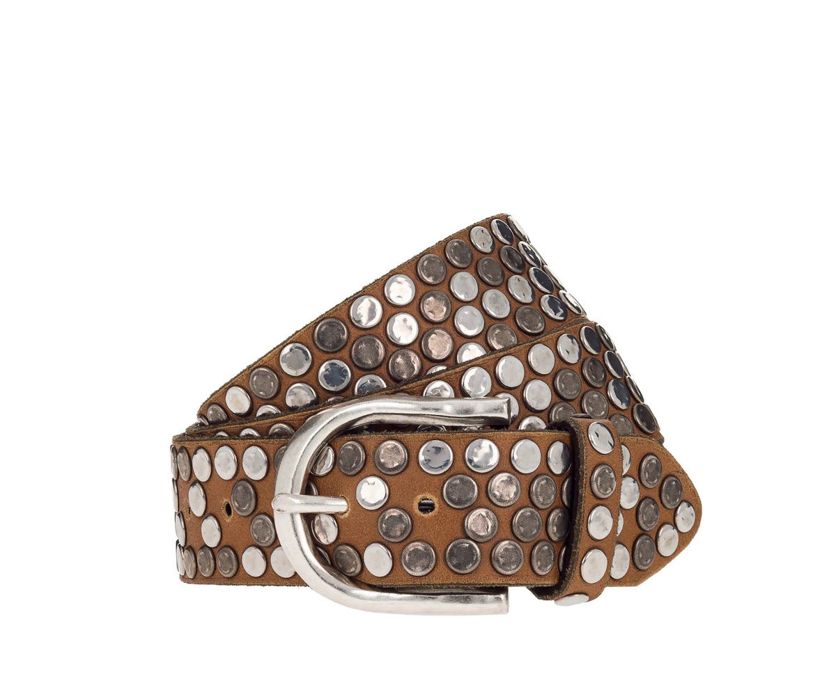 B.BELT BB0765L38 Liv Damen Leder Gürtel 35 mm Nieten