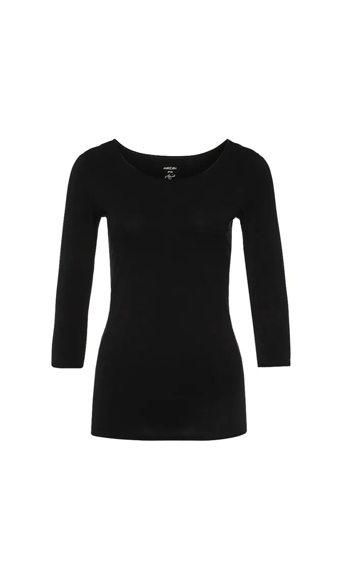 MARC CAIN +E 48.12 J03 Hauchzartes Longsleeve schwarz black 900