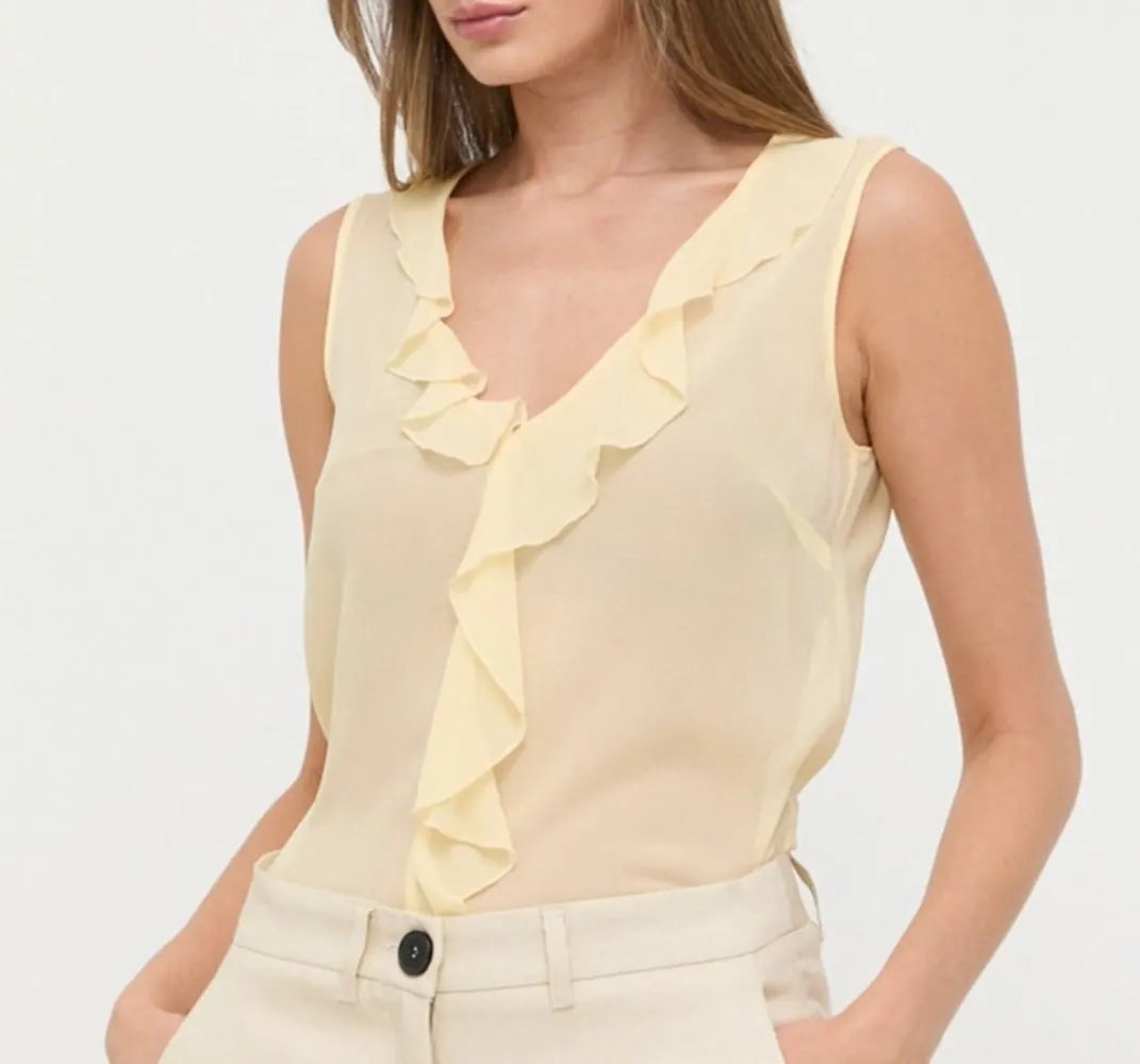 PATRIZIA PEPE 2C1484 A084 Top mit Volants CLARITY YELLOW
