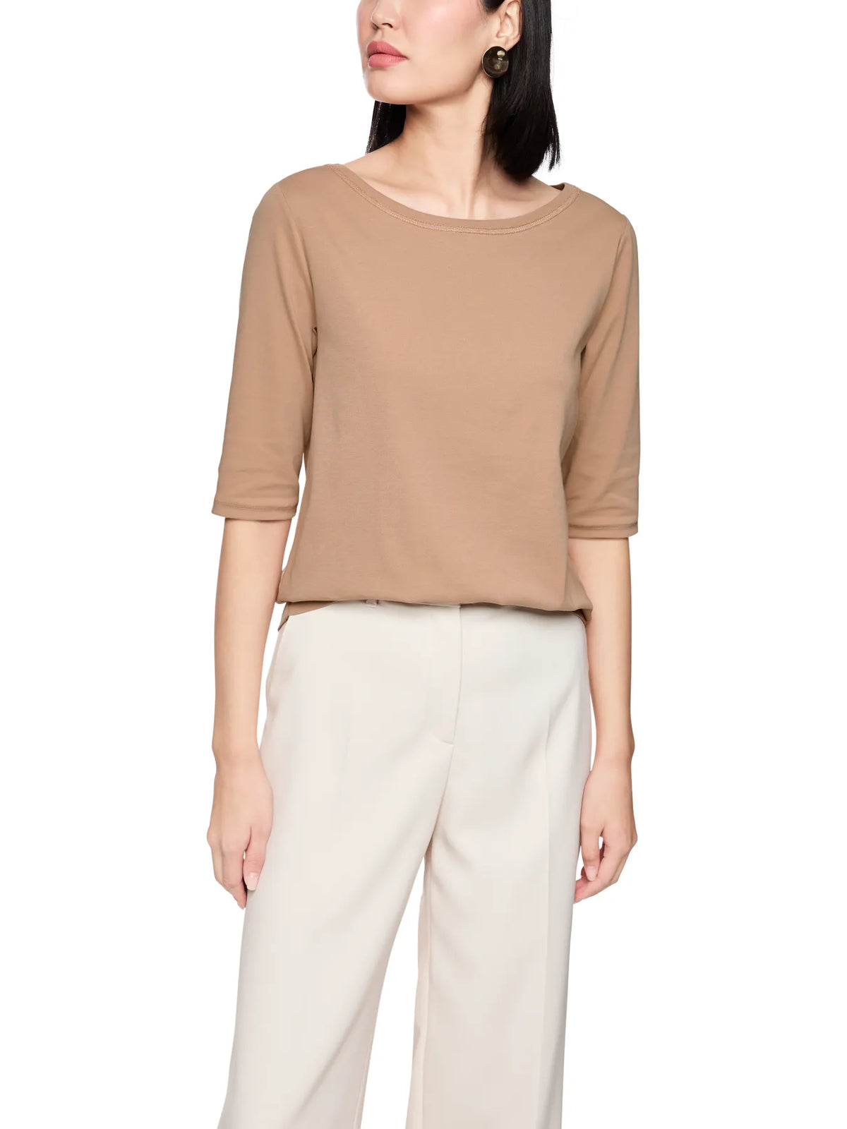 MARC CAIN
AC 48.16 J15 Halbarm-T-Shirt mit Schmuckband-Details Beige