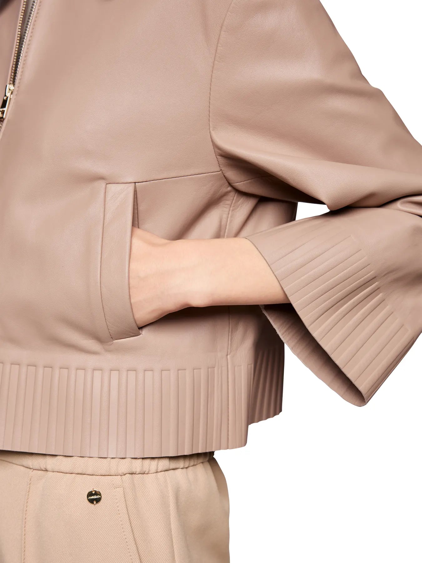 MARC CAIN
AC 12.04 L01 Lammnappa-Lederjacke warm taupe new