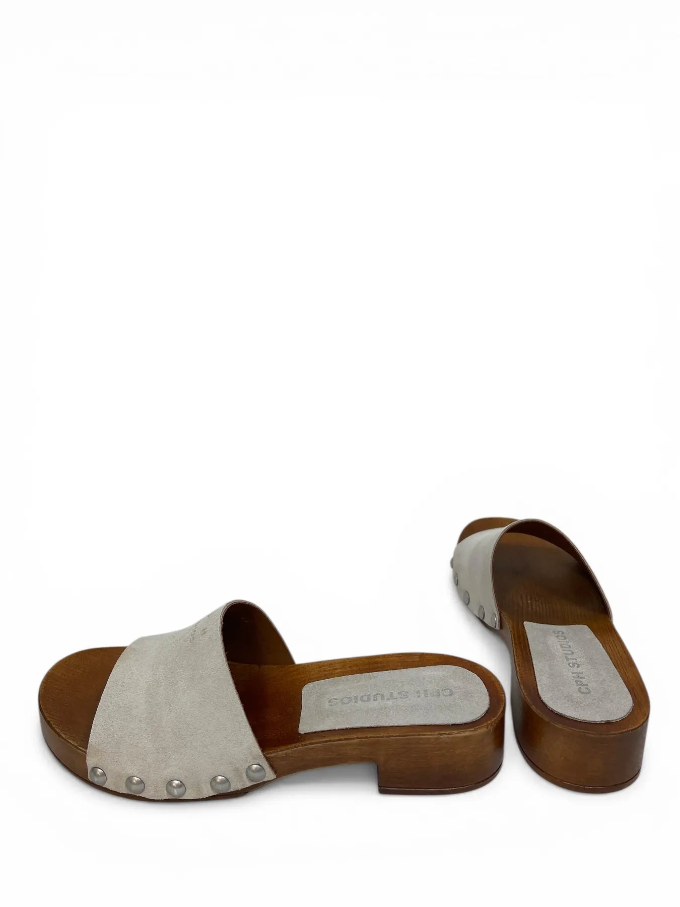 COPENHAGEN CPH798 SUEDE CLOG SANDALEN HELLGRAU LIGHT STONE