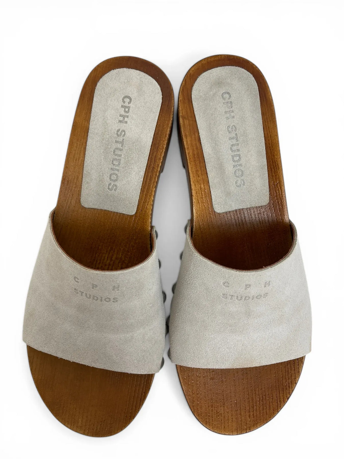 COPENHAGEN CPH798 SUEDE CLOG SANDALEN HELLGRAU LIGHT STONE