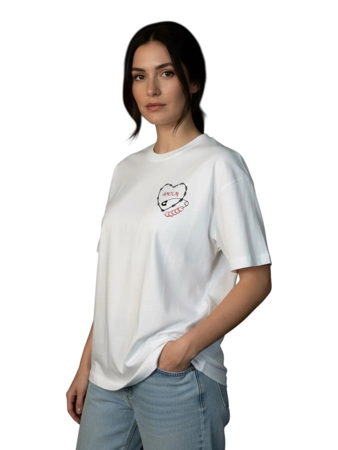NICE.PEACE NP-742-S2602 DAMEN T-SHIRT WHITE.