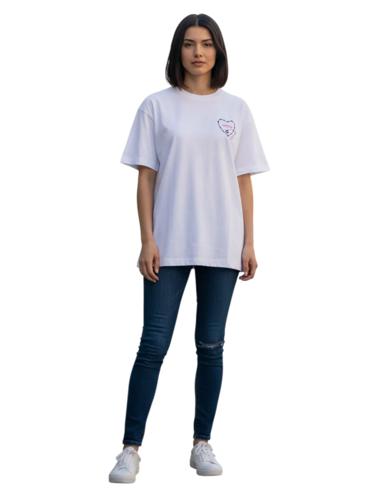 NICE.PEACE NP-742-S2602 DAMEN T-SHIRT WHITE.