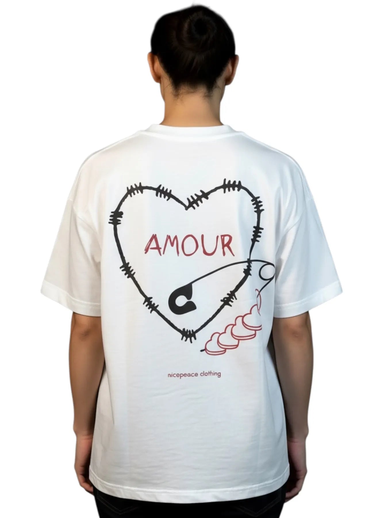 NICE.PEACE NP-742-S2602 DAMEN T-SHIRT WHITE.