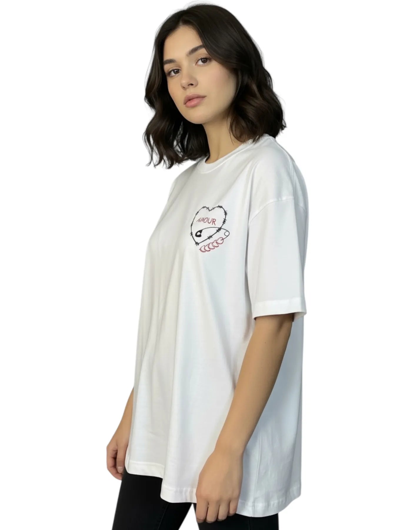 NICE.PEACE NP-742-S2602 DAMEN T-SHIRT WHITE.