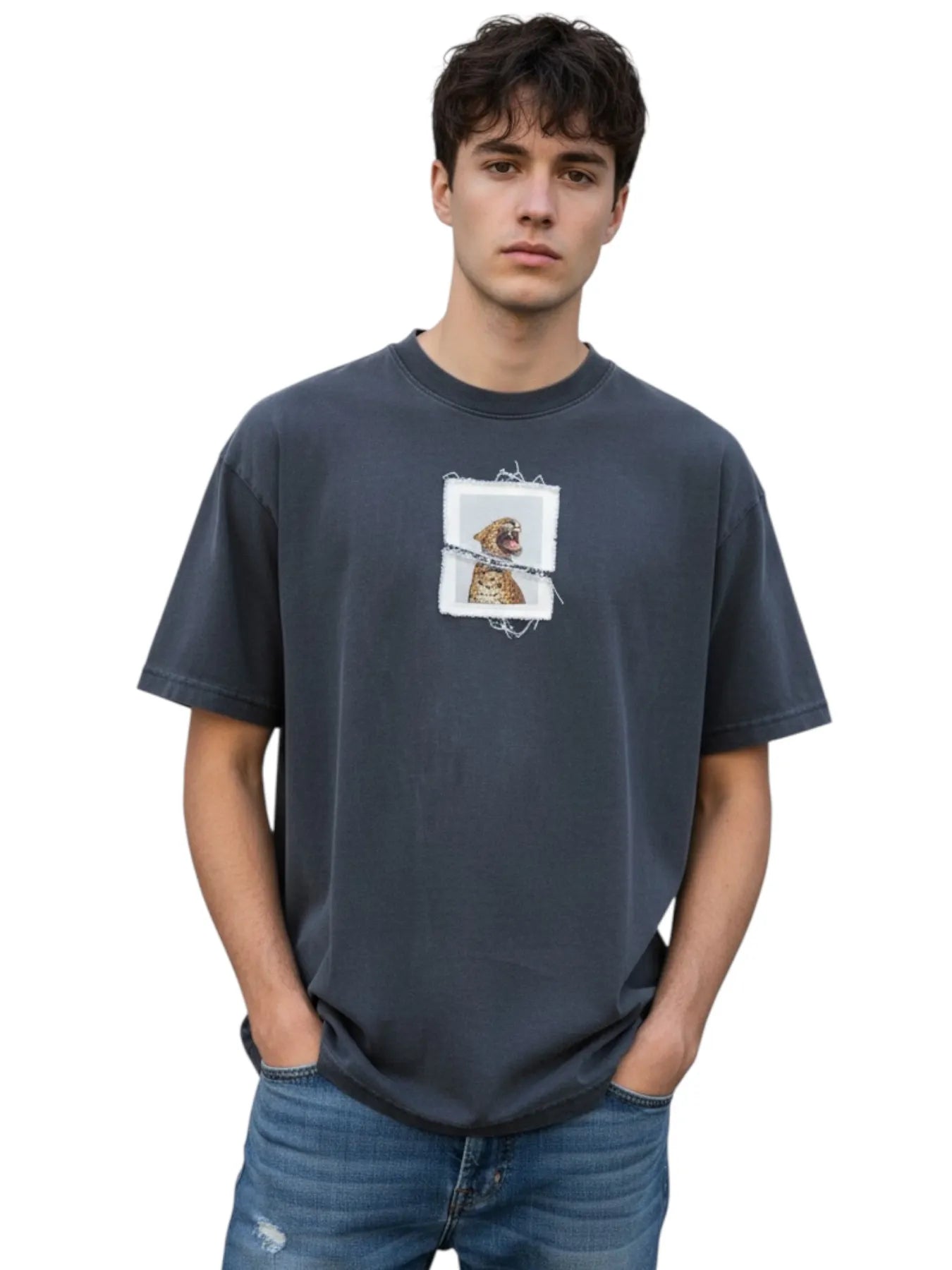 NICE.PEACE NP-454-XS-9001 HERREN T-SHIRT ANTHRAZIT.
