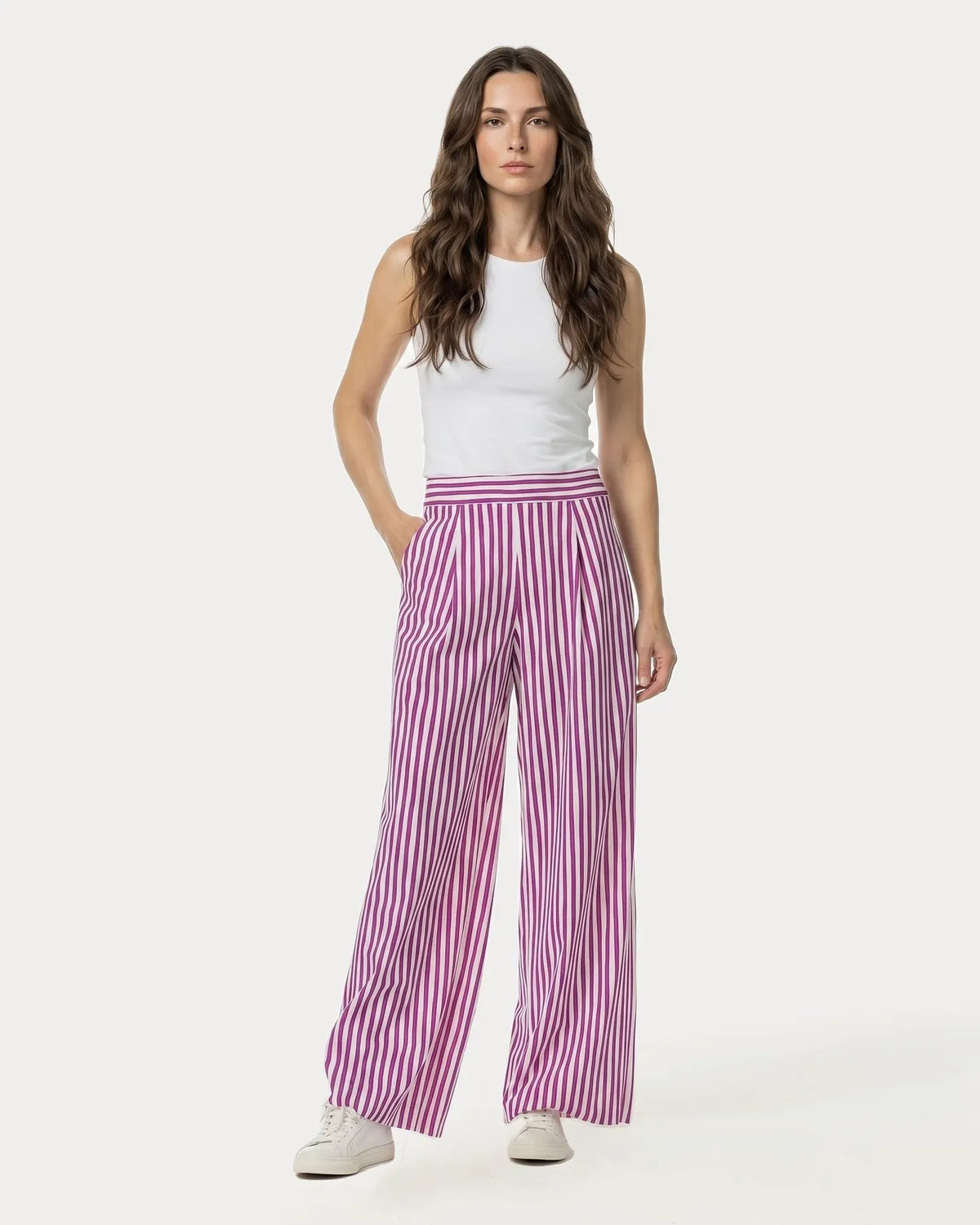 JAPAN TKY KONA LONG DESSIN KNITTERFREI STRETCH CYYCLAM STRIPE