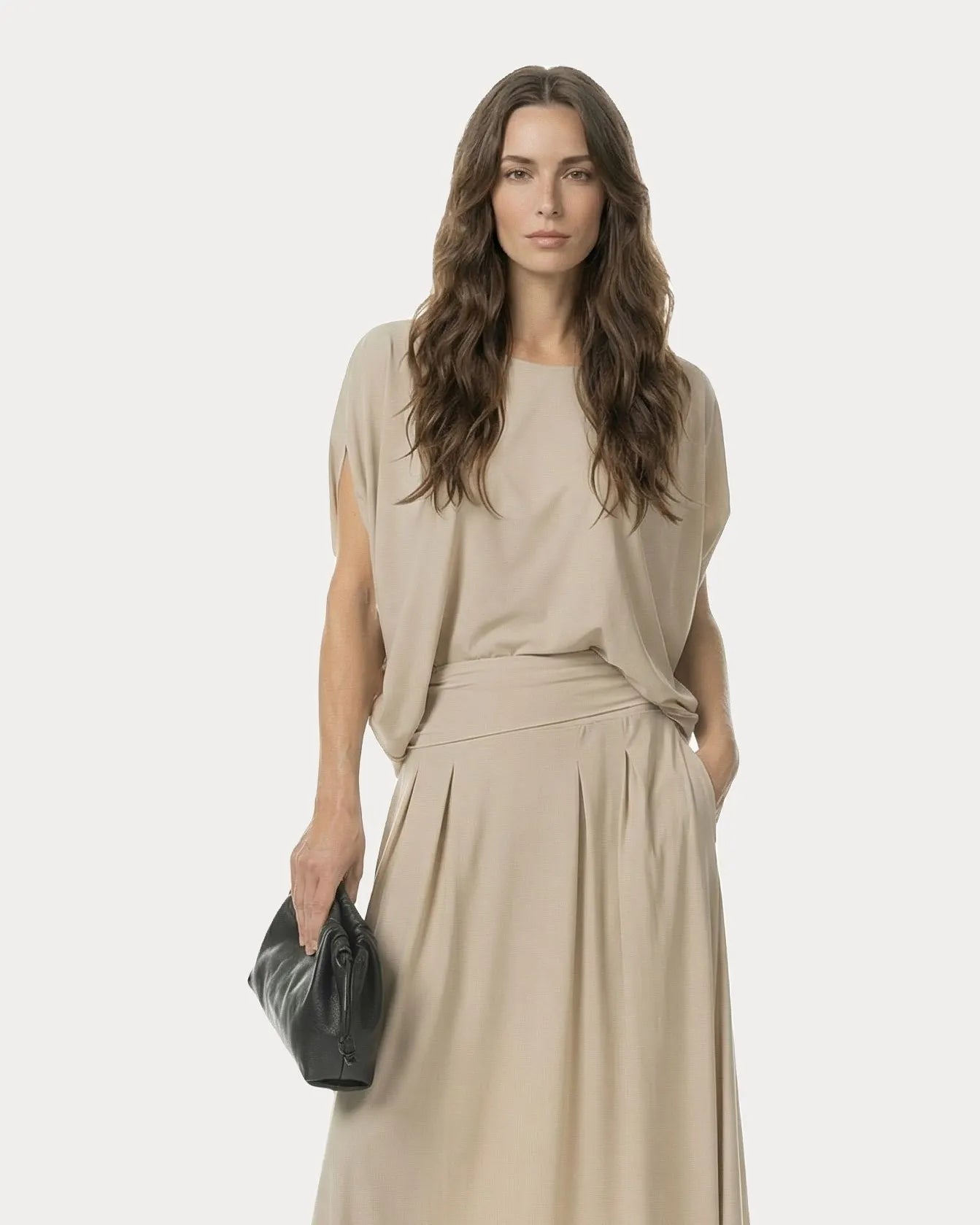 JAPAN TKY PALY BLUSE KNITTERFREI STRETCH WARM SAND