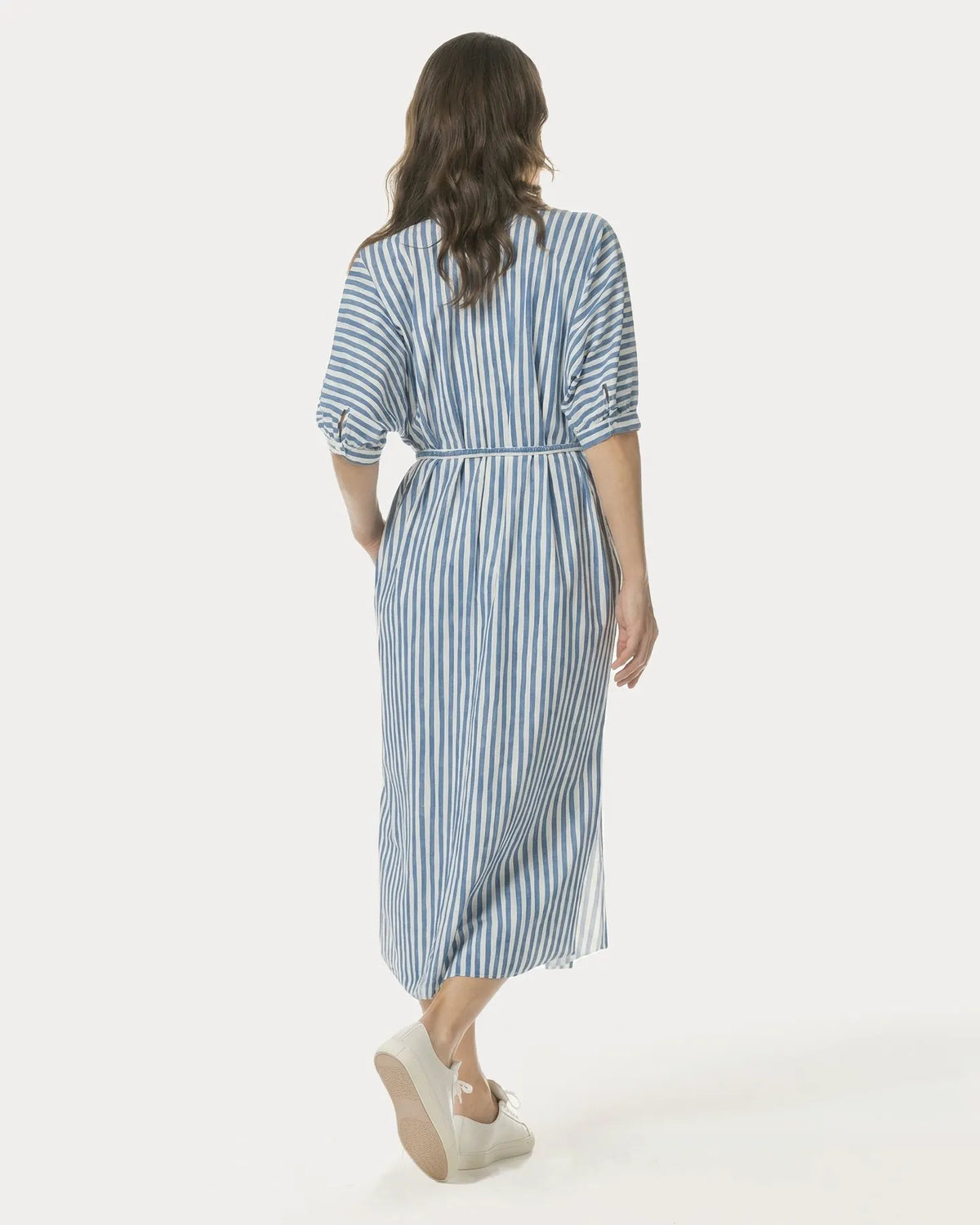 JAPAN TKY YWA DESSIN HEMDBLUSENKLEID TECHNOJERSEY STRETCH AVIO STRIPE
