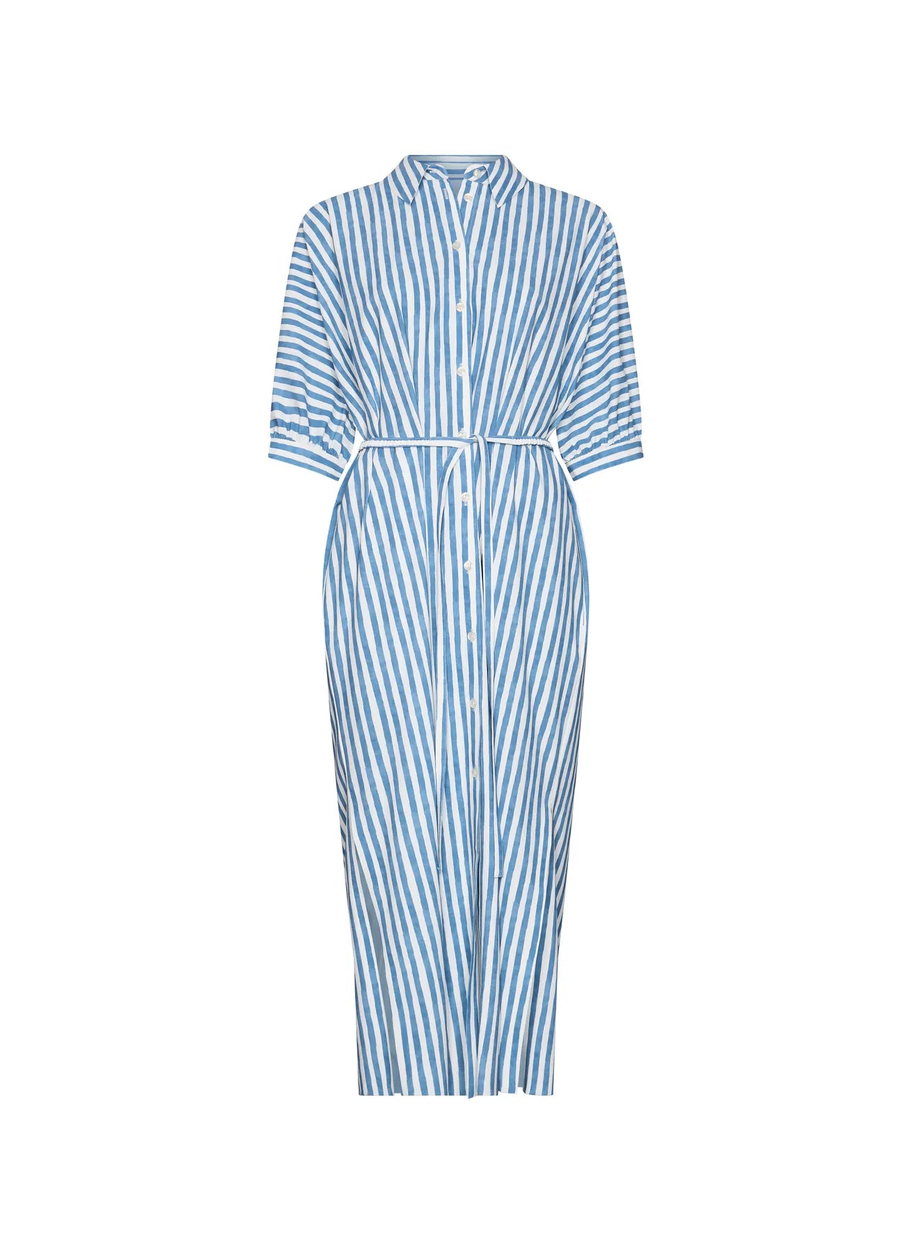 JAPAN TKY YWA DESSIN HEMDBLUSENKLEID TECHNOJERSEY STRETCH AVIO STRIPE