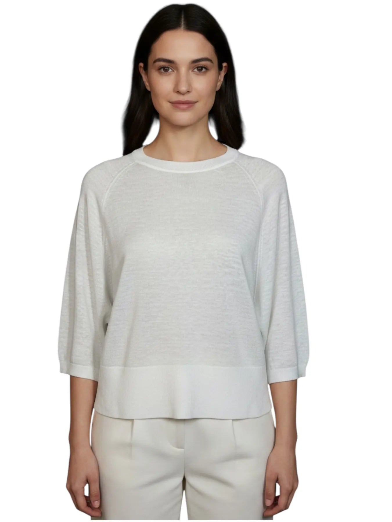 REPEAT 401161 PULLOVER AUS LEINEN WHITE