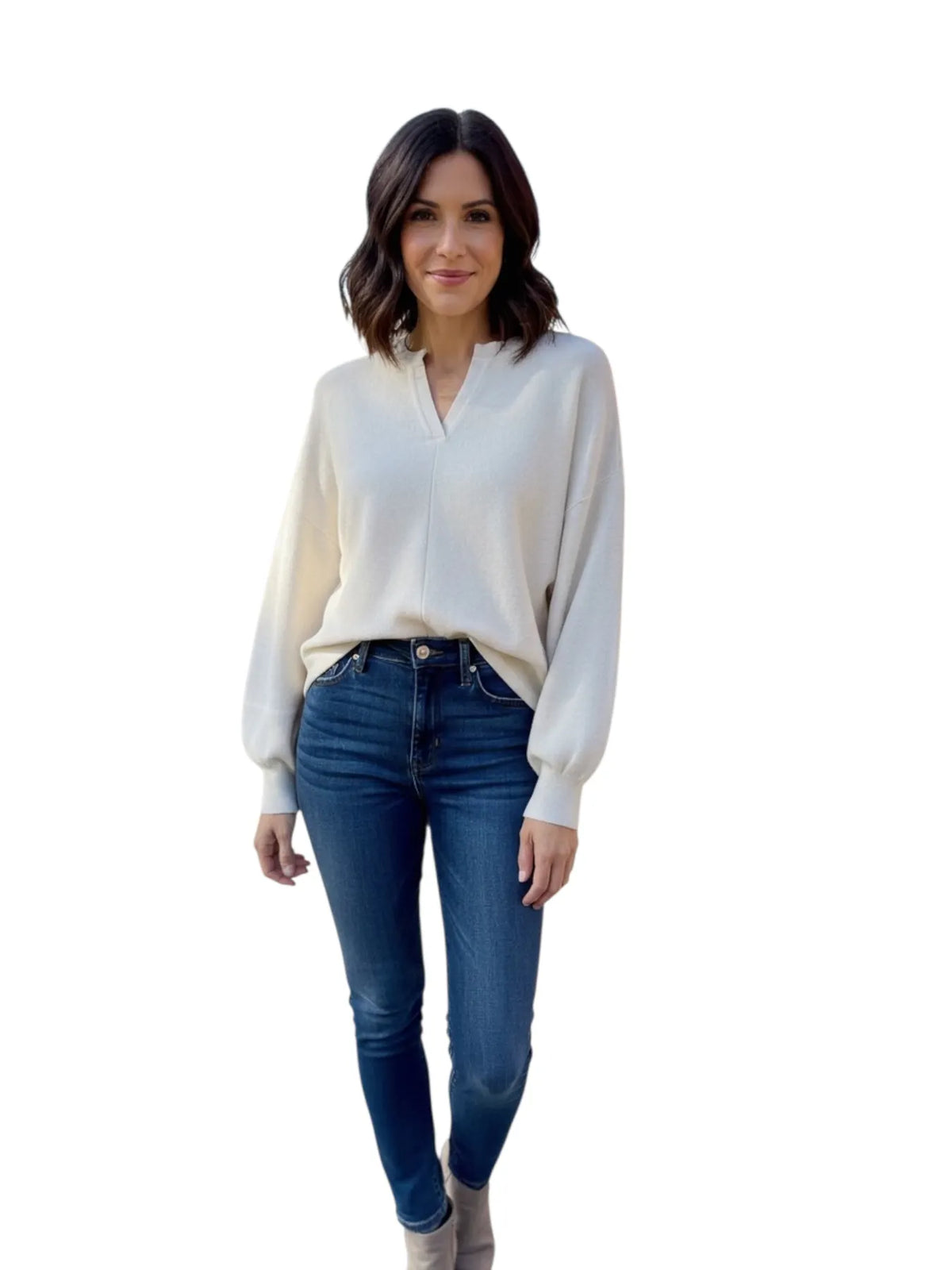 REPEAT 401168 DAMEN PULLOVER KASCHMIR-MIX IVORY 1386
