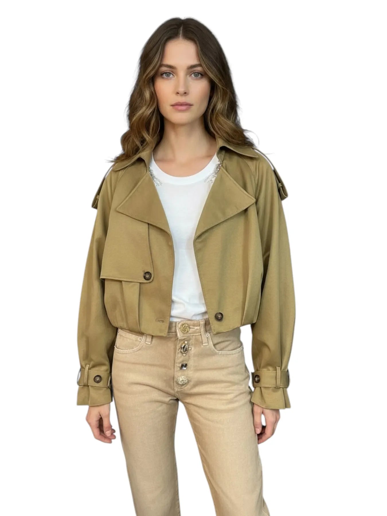 VICOLO DAB5112 JEANS STRASS PAILLETTEN BRAUN BRONCE