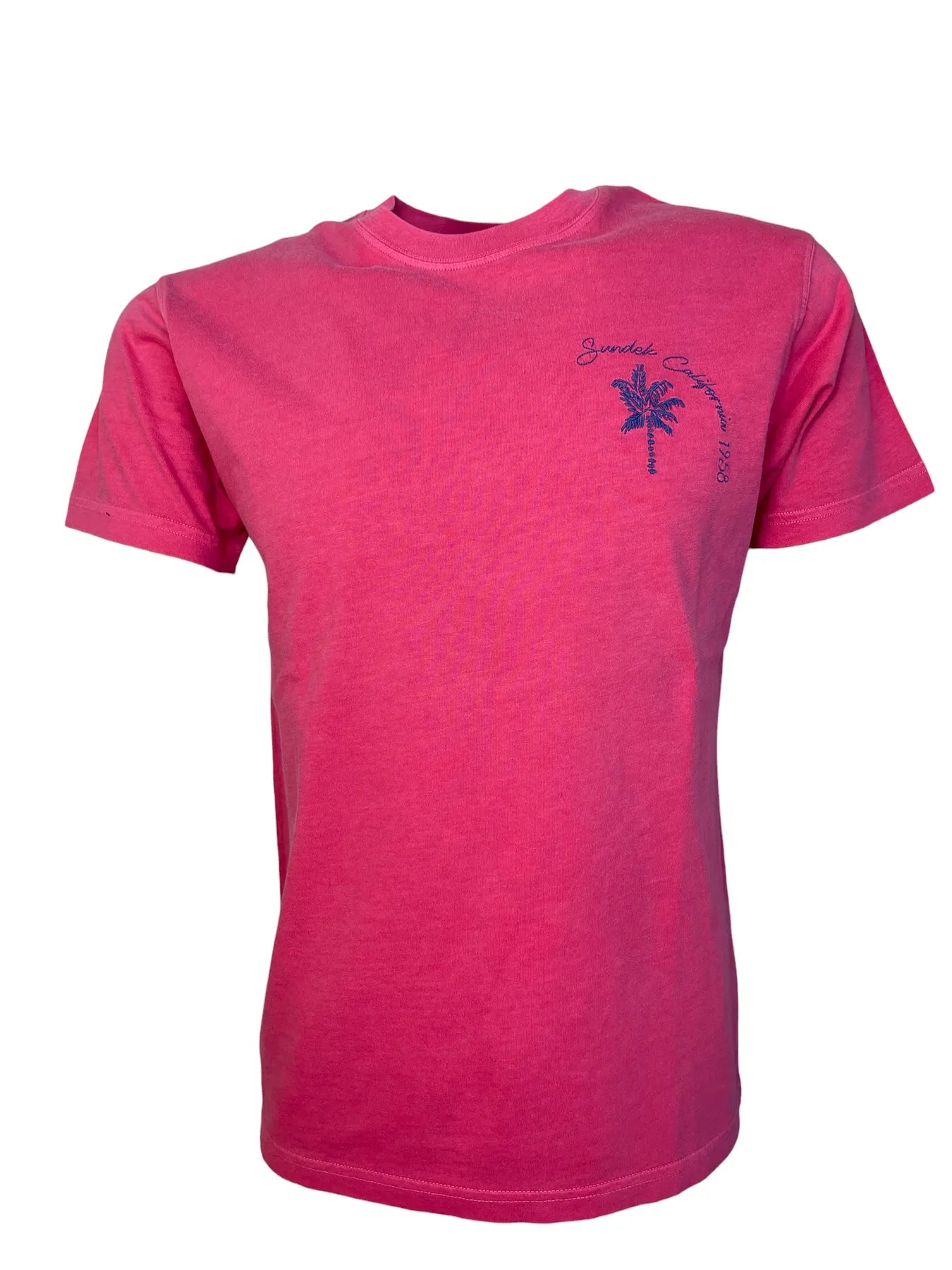SUNDEK M247TEJS8TC HERREN T-SHIRT LOGO STICKEREI ROT HIPPIE