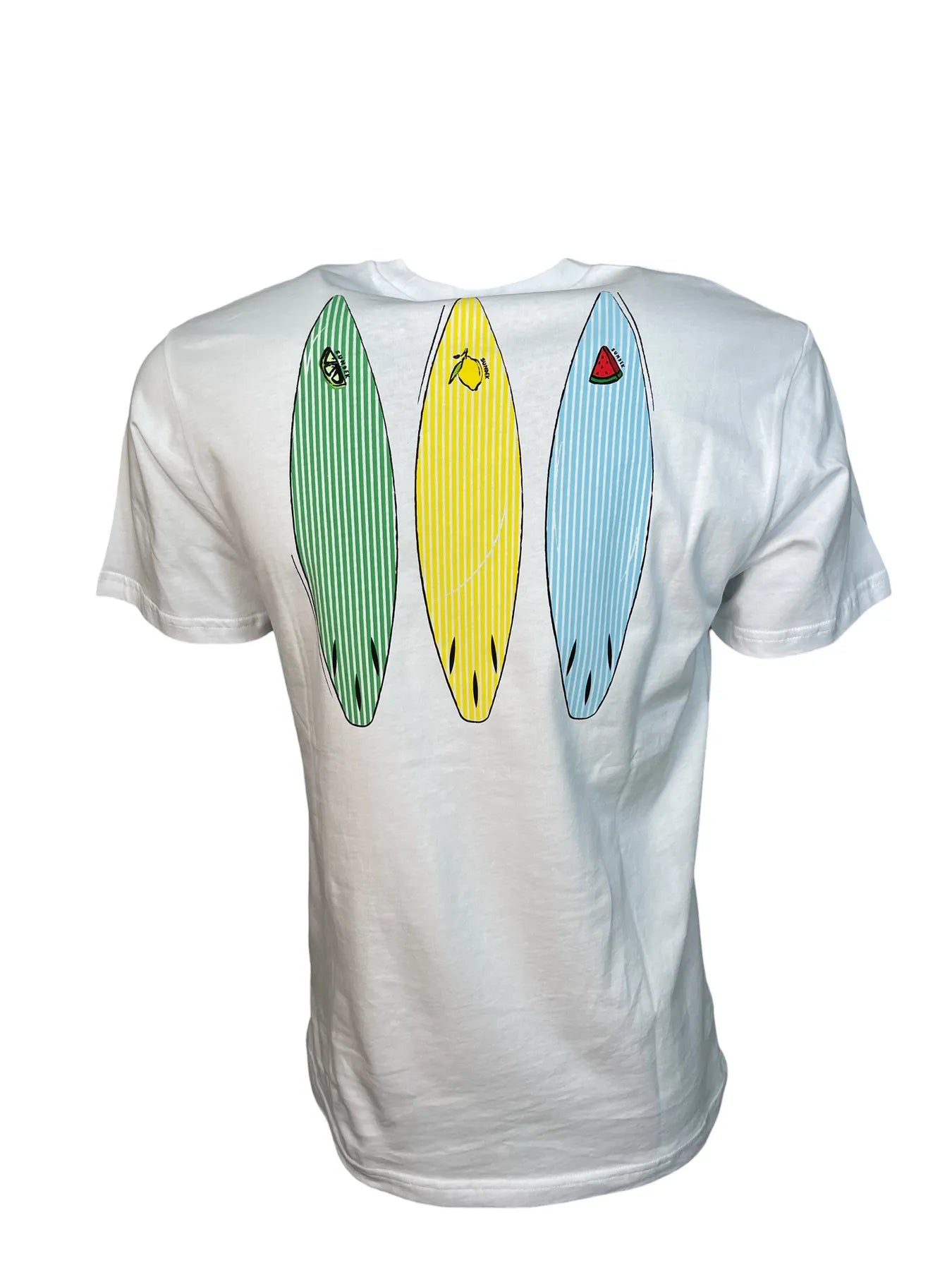 SUNDEK M769TEJ78JI HERREN T-SHIRT SURFBRETT PRINT RÜCKEN WHITE