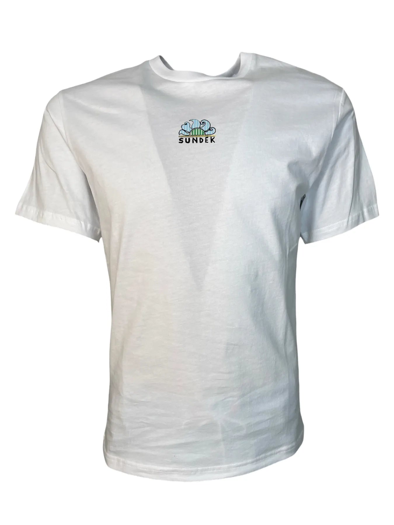 SUNDEK M769TEJ78JI HERREN T-SHIRT SURFBRETT PRINT RÜCKEN WHITE