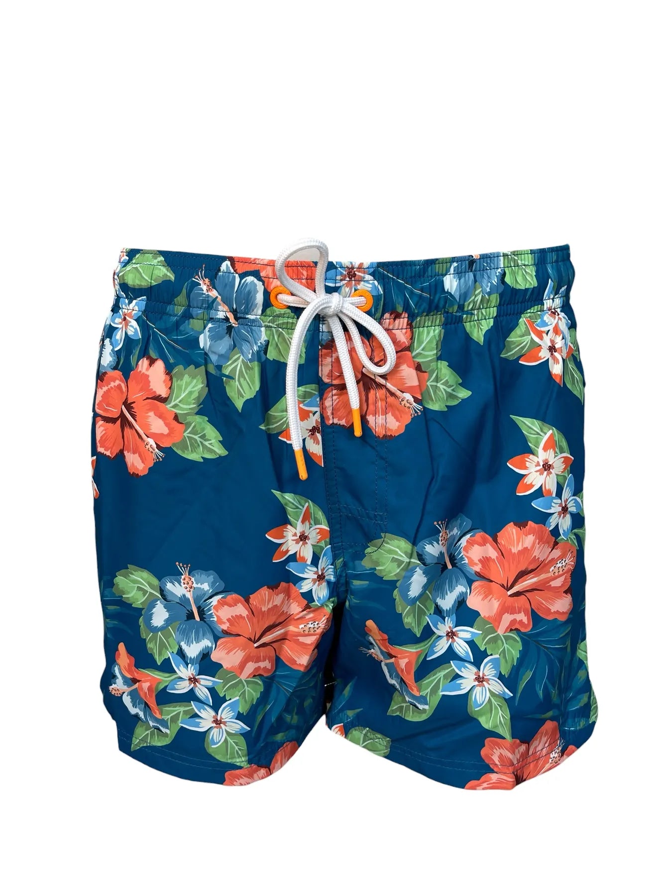 SUNDEK M504BDRT3ID HERREN SHORTS BADEHOSE HAWAII PRINT BLAU A97ID