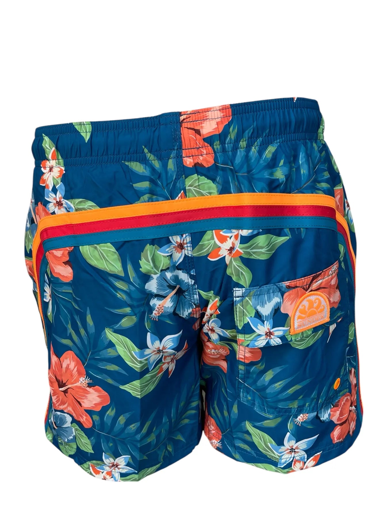 SUNDEK M504BDRT3ID HERREN SHORTS BADEHOSE HAWAII PRINT BLAU A97ID