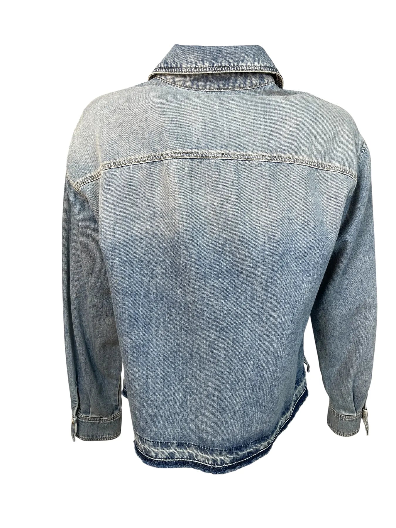 LUISA CERANO 238675/4194-0 Denim-Hemd mit Raw-Saum light blue