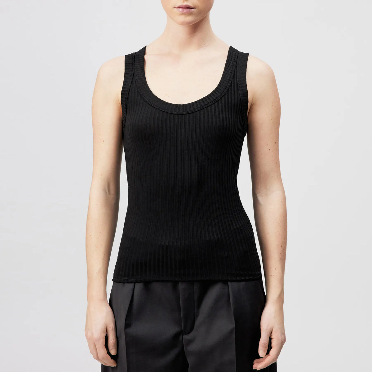 DRYKORN 520026 TAVIRA_2 888 RIPP TOP TANKTOP SCHWARZ