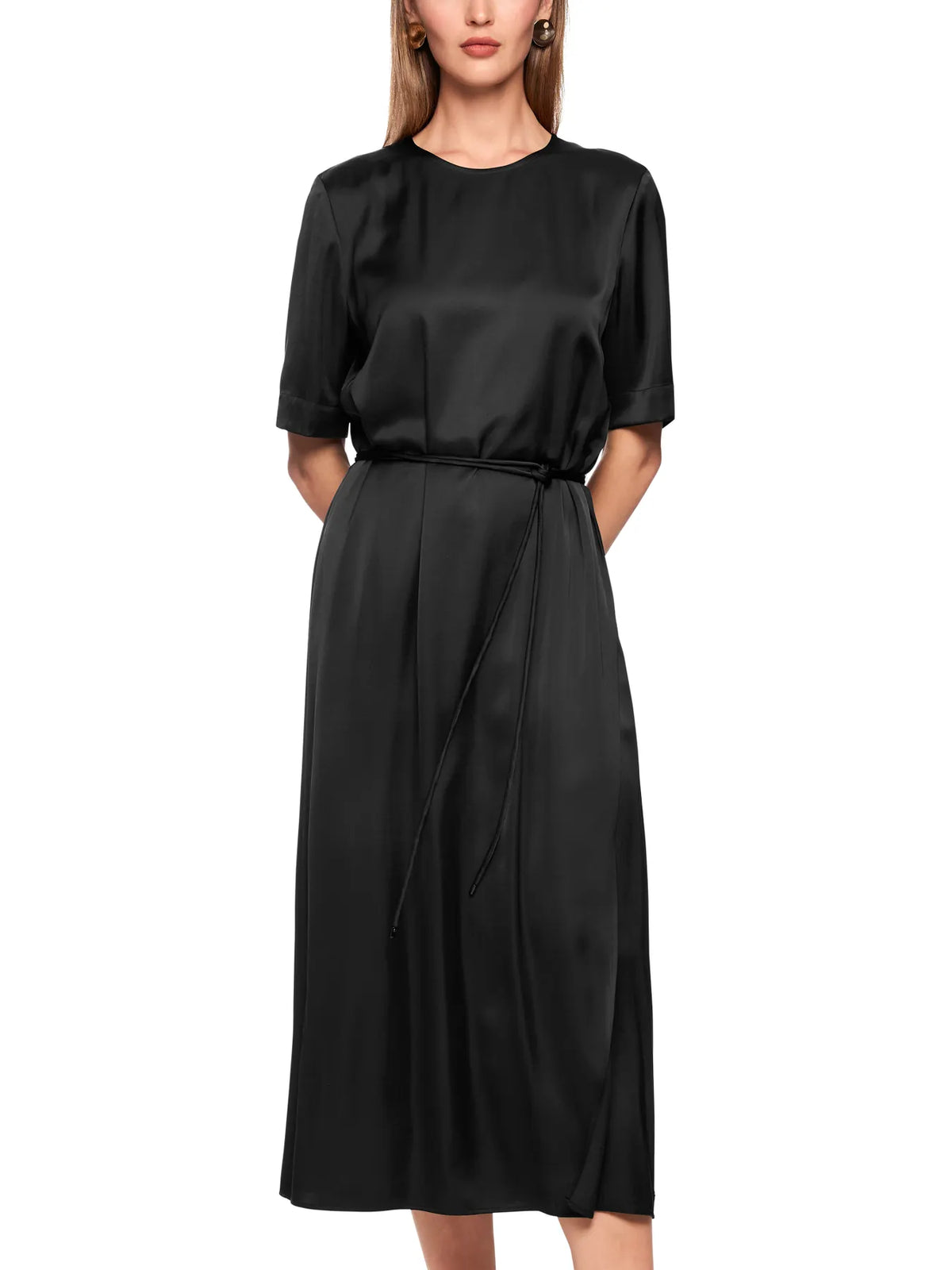 MARC CAIN
AC 21.04 W25 Midikleid aus Satin Schwarz