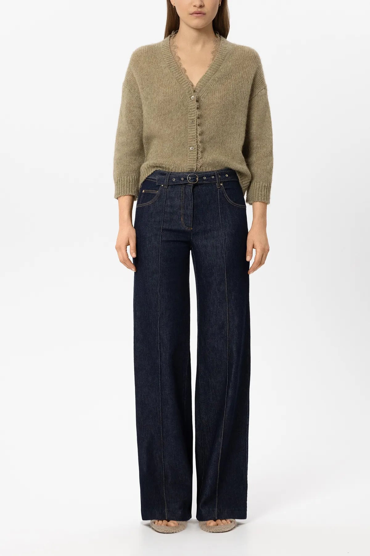 LUISA CERANO 448360/5348-0 Strickjacke Alpaka-Mix salbei