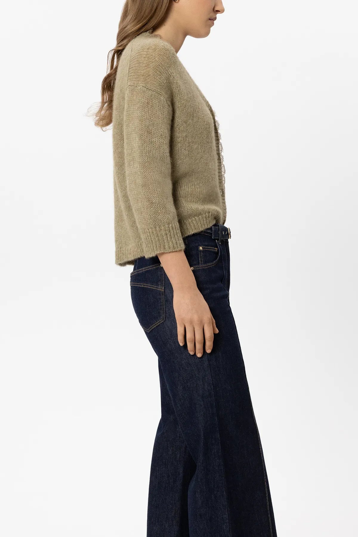LUISA CERANO 448360/5348-0 Strickjacke Alpaka-Mix salbei