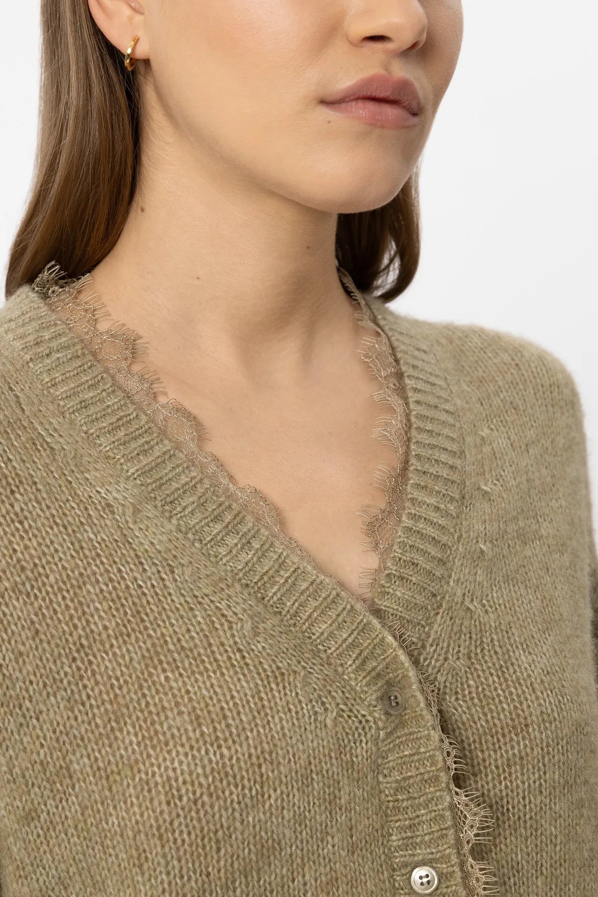 LUISA CERANO 448360/5348-0 Strickjacke Alpaka-Mix salbei
