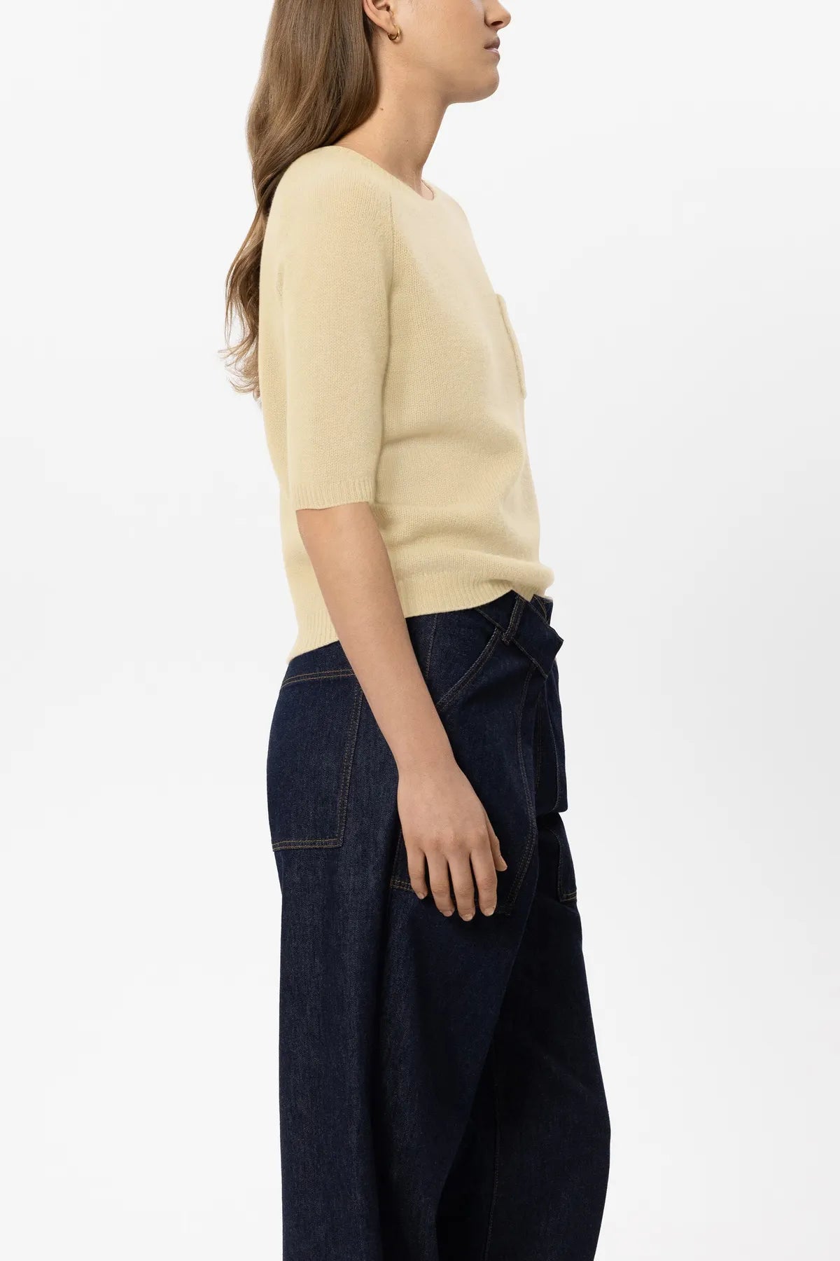 LUISA CERANO
148831/5871-0 Pullover Kurzarm Kaschmir-Mix butter yellow