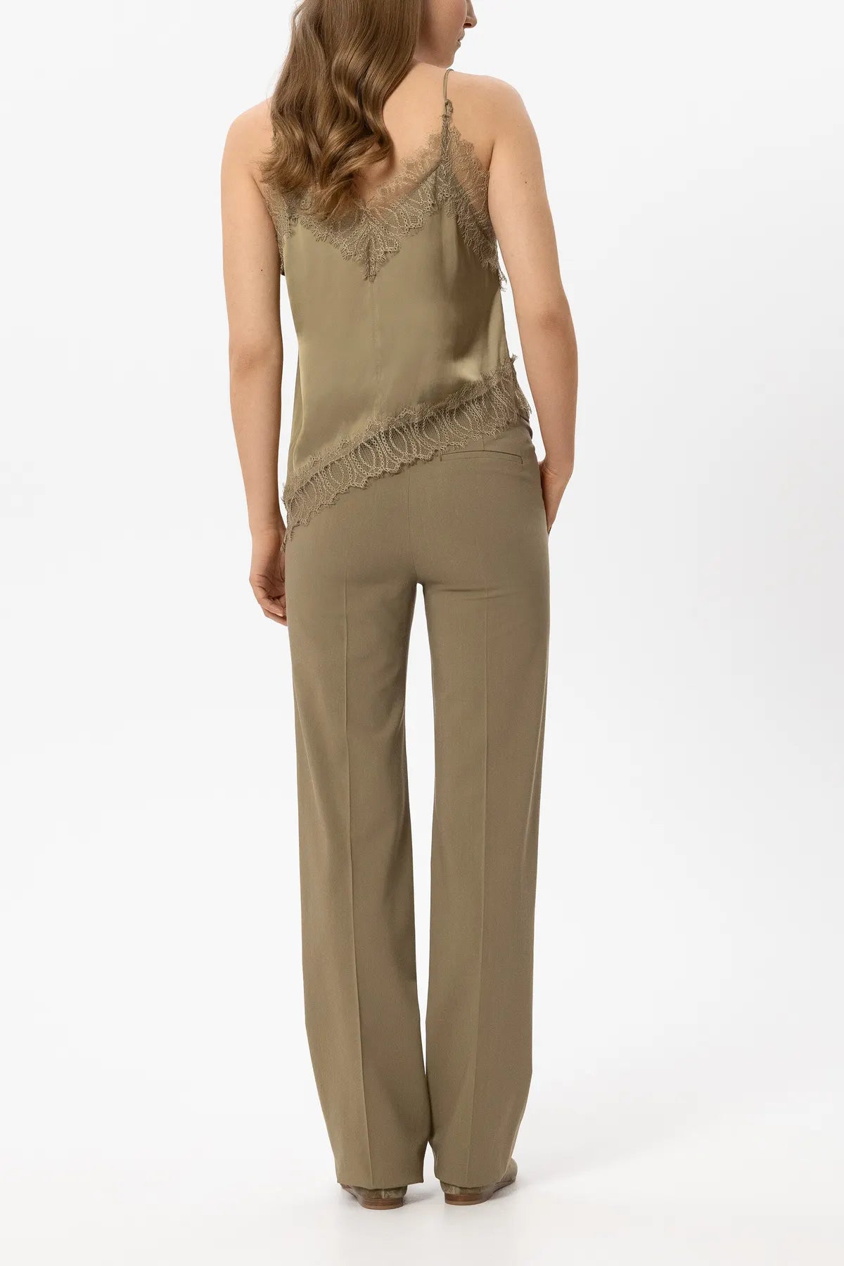 LUISA CERANO 648914/3863-0 Hose Canvas mit Stretch-Effekt Salbei