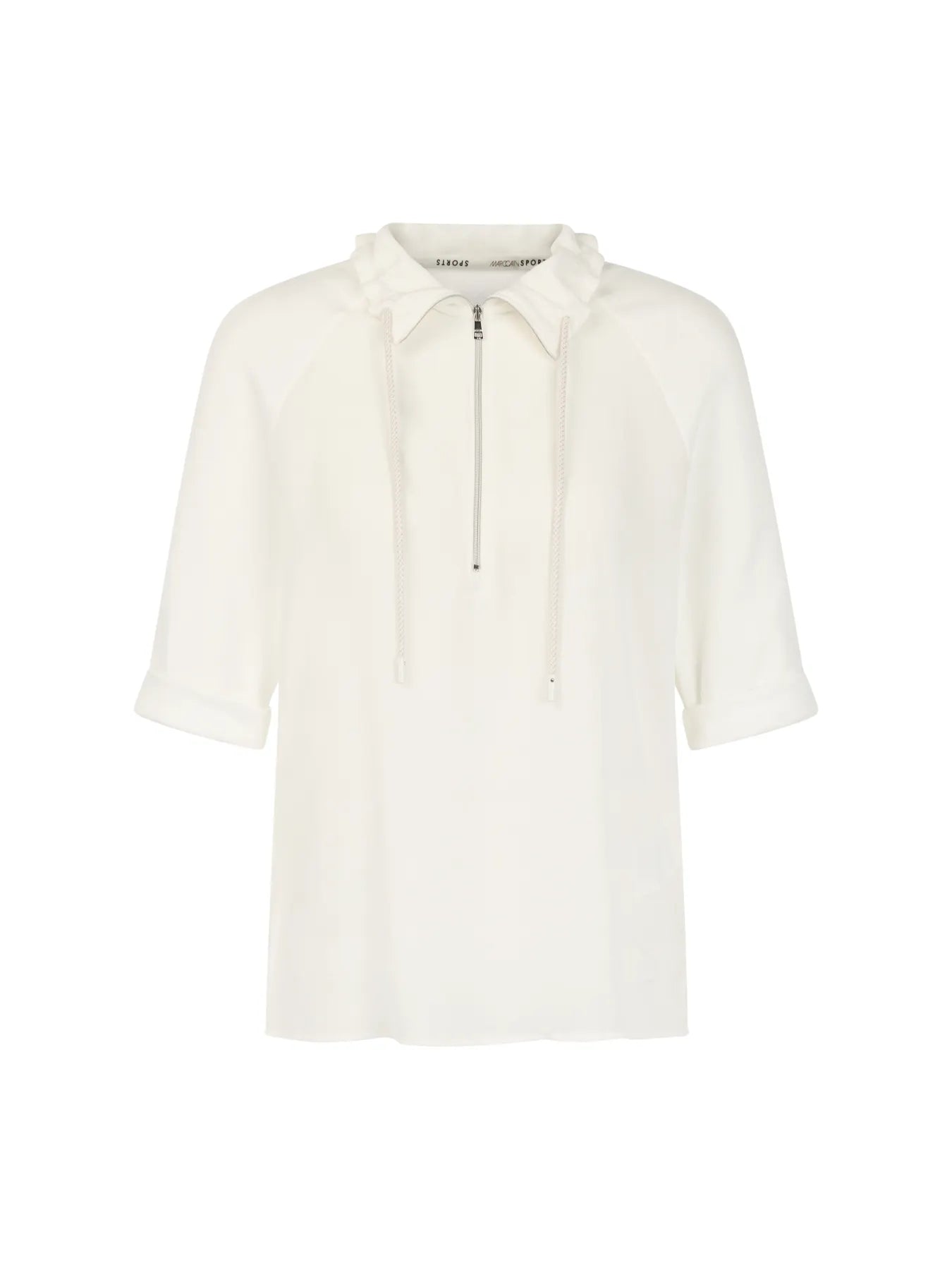 MARC CAIN BS 55.02 J57 Troyer-Blusenshirt mit Feinripp off-white