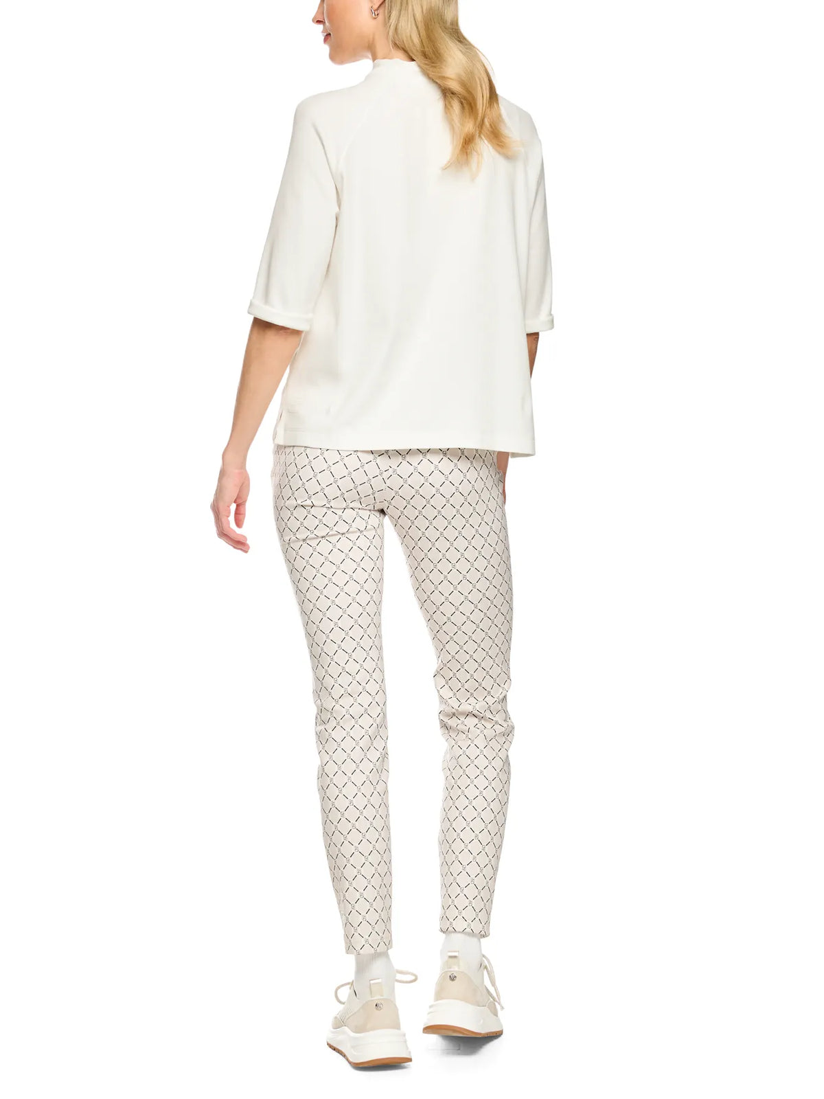 MARC CAIN BS 55.02 J57 Troyer-Blusenshirt mit Feinripp off-white