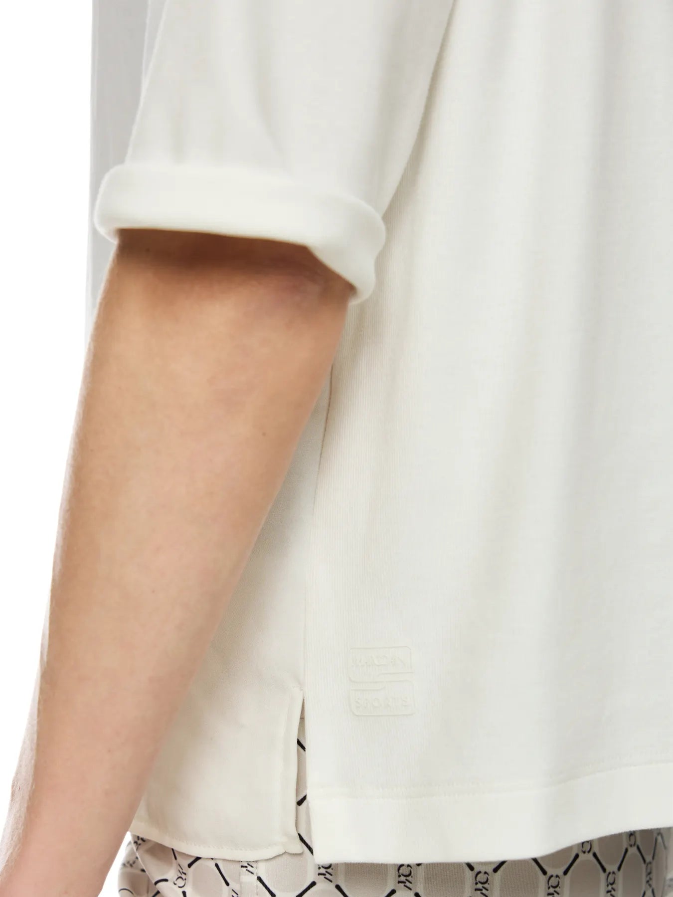 MARC CAIN BS 55.02 J57 Troyer-Blusenshirt mit Feinripp off-white