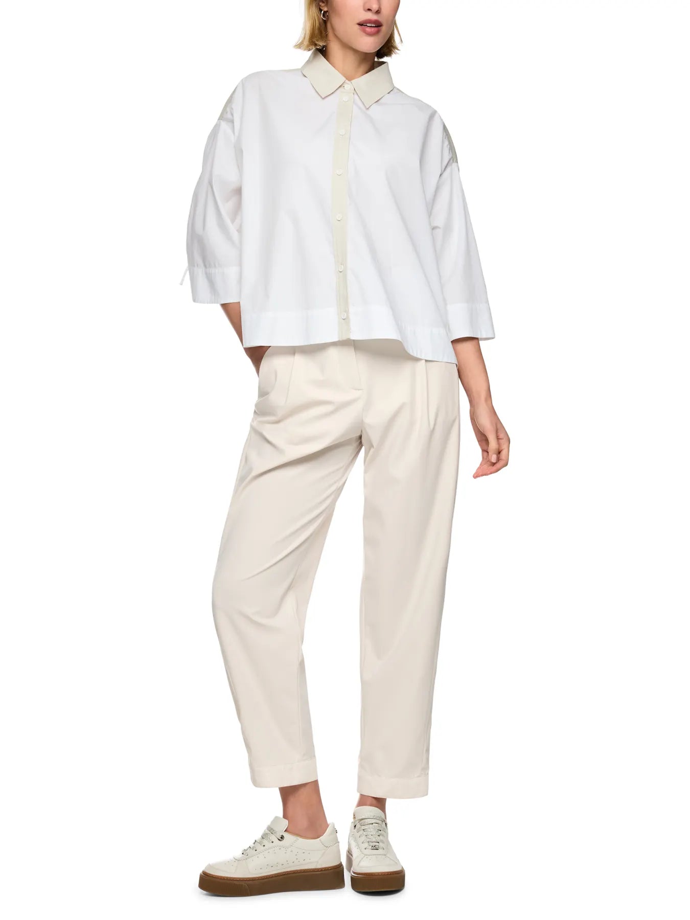 MARC CAIN BS 81.05 J40 Stretch-Hose WOKHA mit Bundfalten smoke