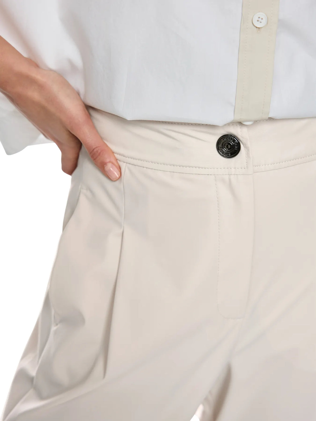 MARC CAIN BS 81.05 J40 Stretch-Hose WOKHA mit Bundfalten smoke