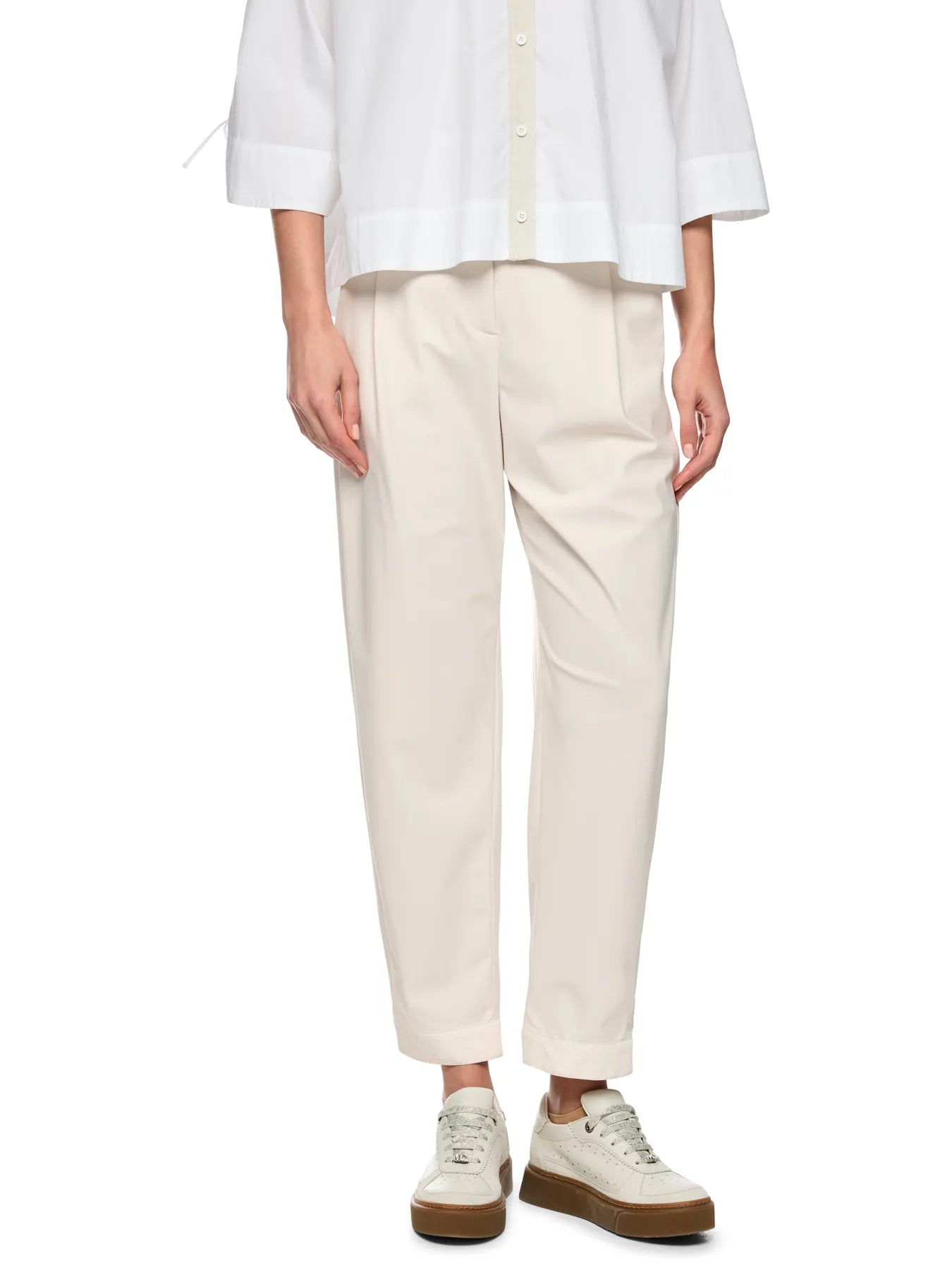 MARC CAIN BS 81.05 J40 Stretch-Hose WOKHA mit Bundfalten smoke