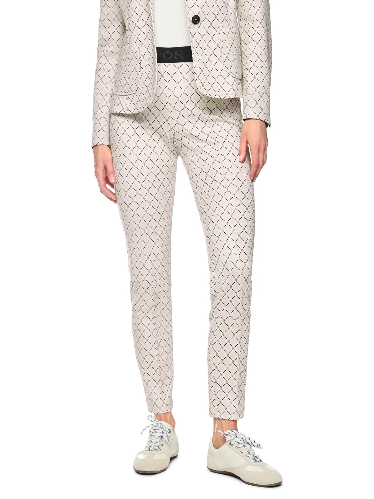MARC CAIN BS 81.27 J11 Bedruckte Hose aus Scubajersey smoke