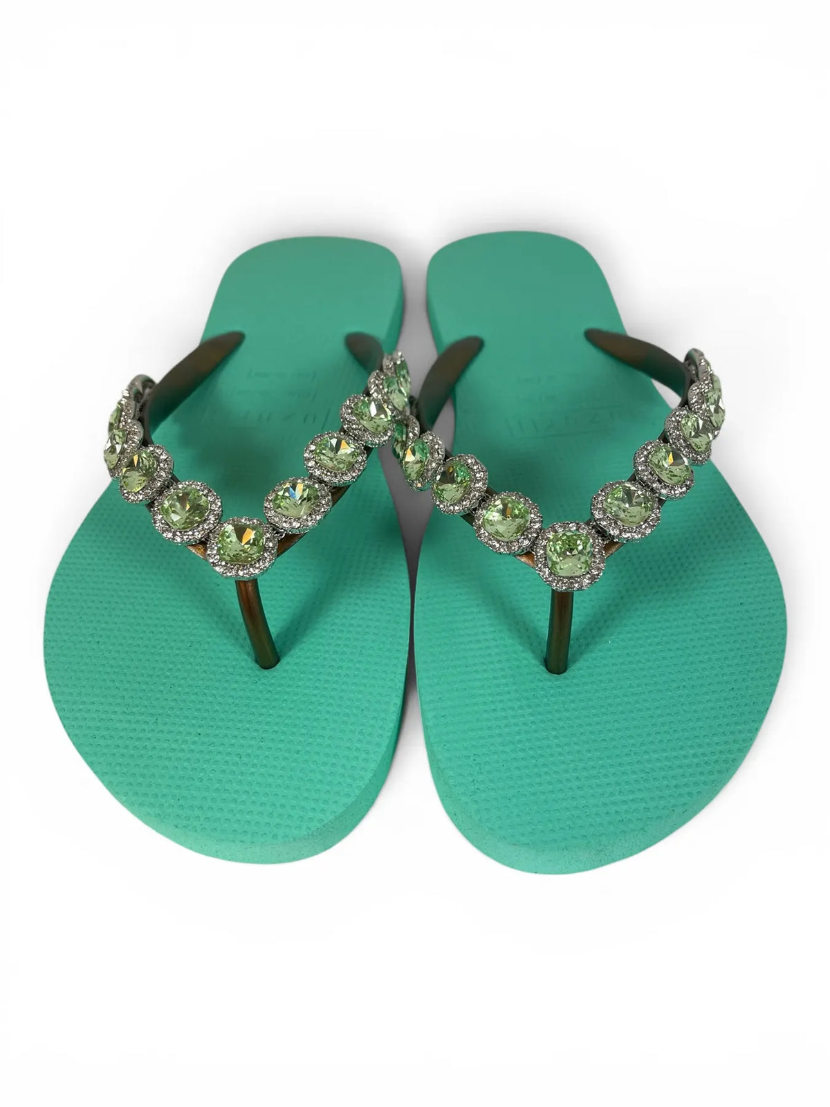 UZURII BEATRIX DAMEN FLIP FLOPS BADE ZEHENTRENNER STRASSSTEINE MINTGRÜN